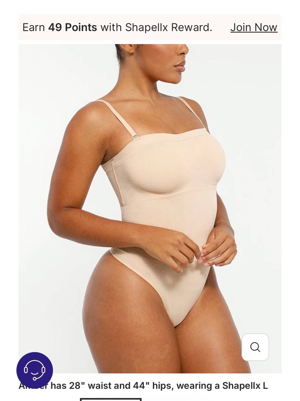 Skin Flow Strapless Sculpt Thong Bodysuit M/L